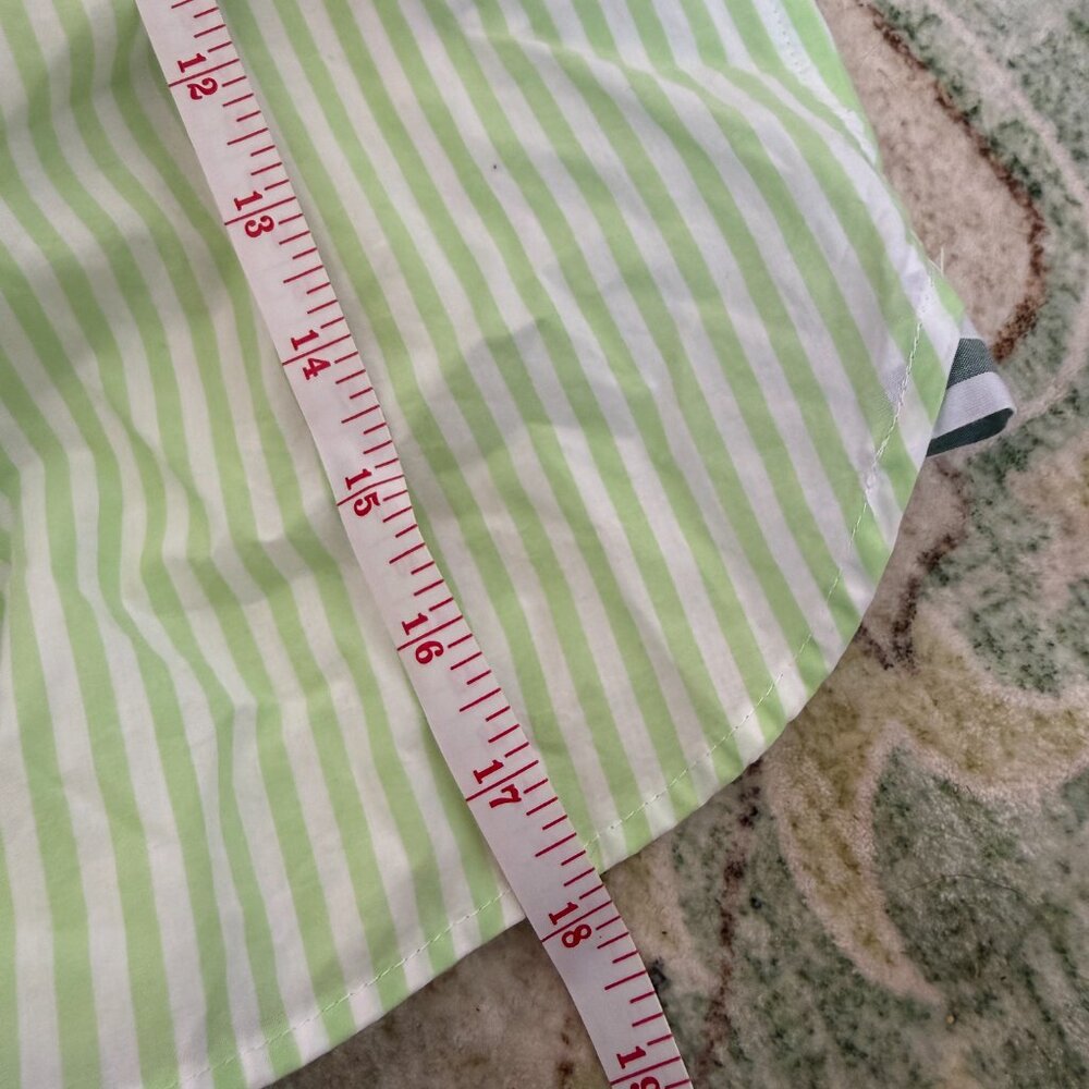 Talbots Poplin Short Shirt - Blooming Stripe Green Size Small Petite 100% cotton - Picture 8 of 8